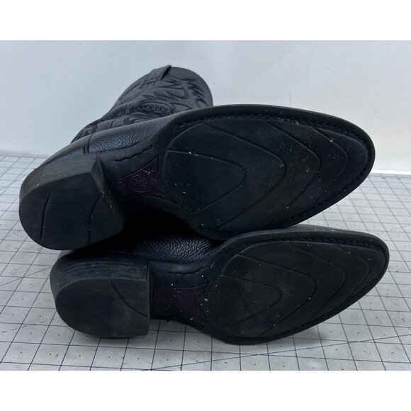 Ariat Men’s Black Leather Cowboy Boots Size 9.5 Western Style - Picture 9 of 10